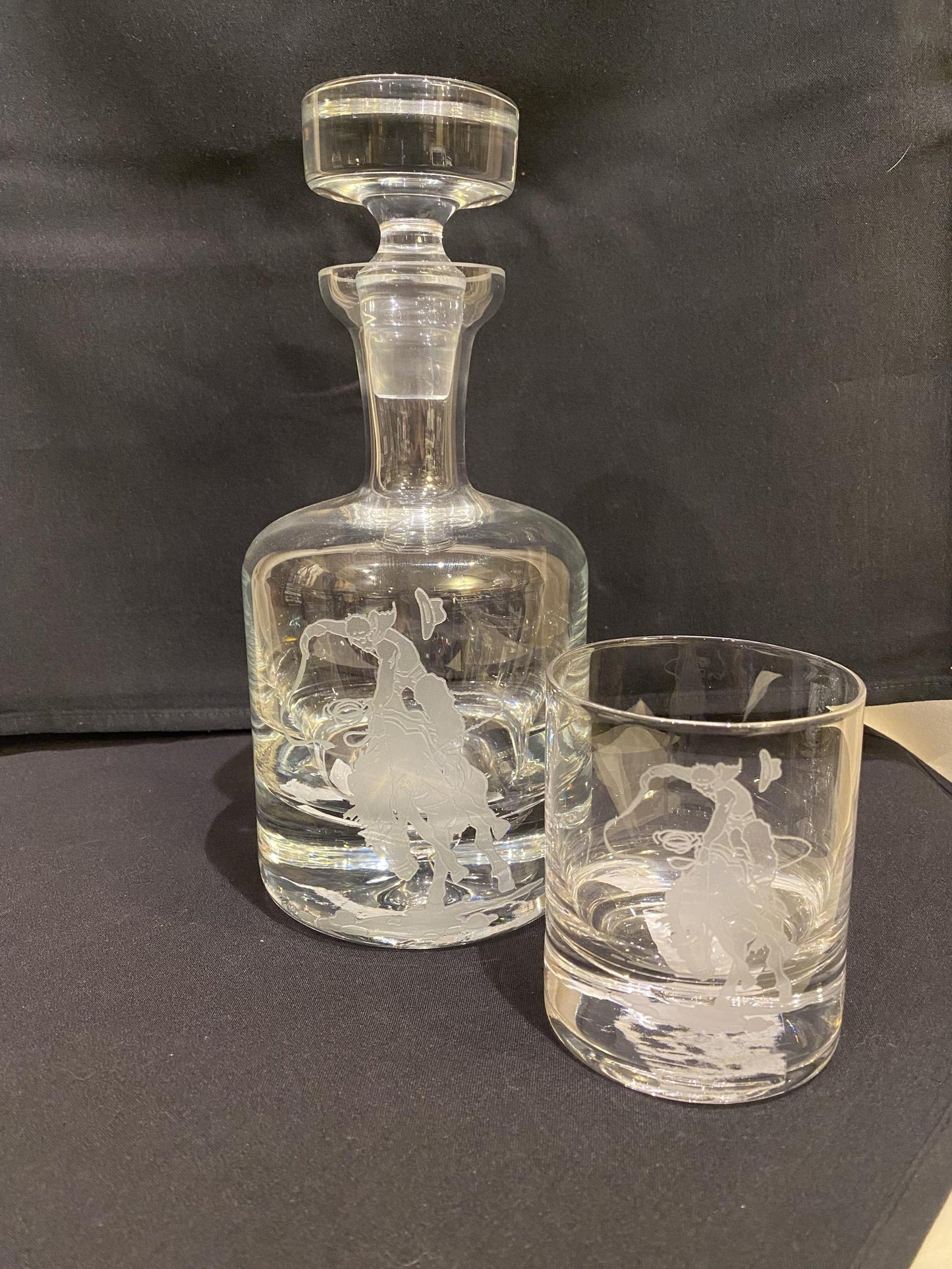 36 oz Crystal Decanter Cowboy