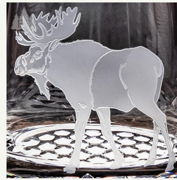 11 oz Moose Crystal Whiskey Glass