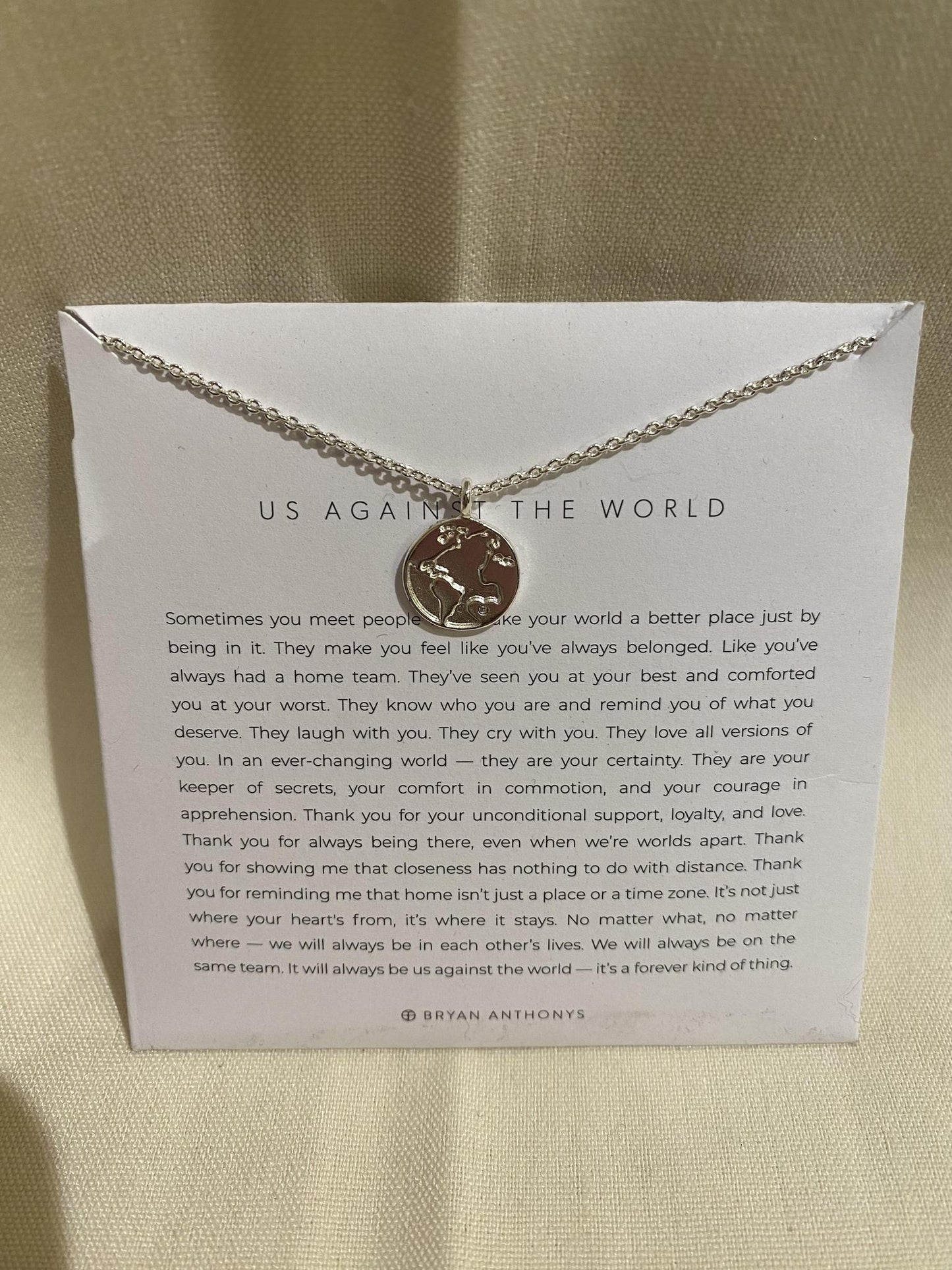 Us Against The World Necklace Silver jewelry