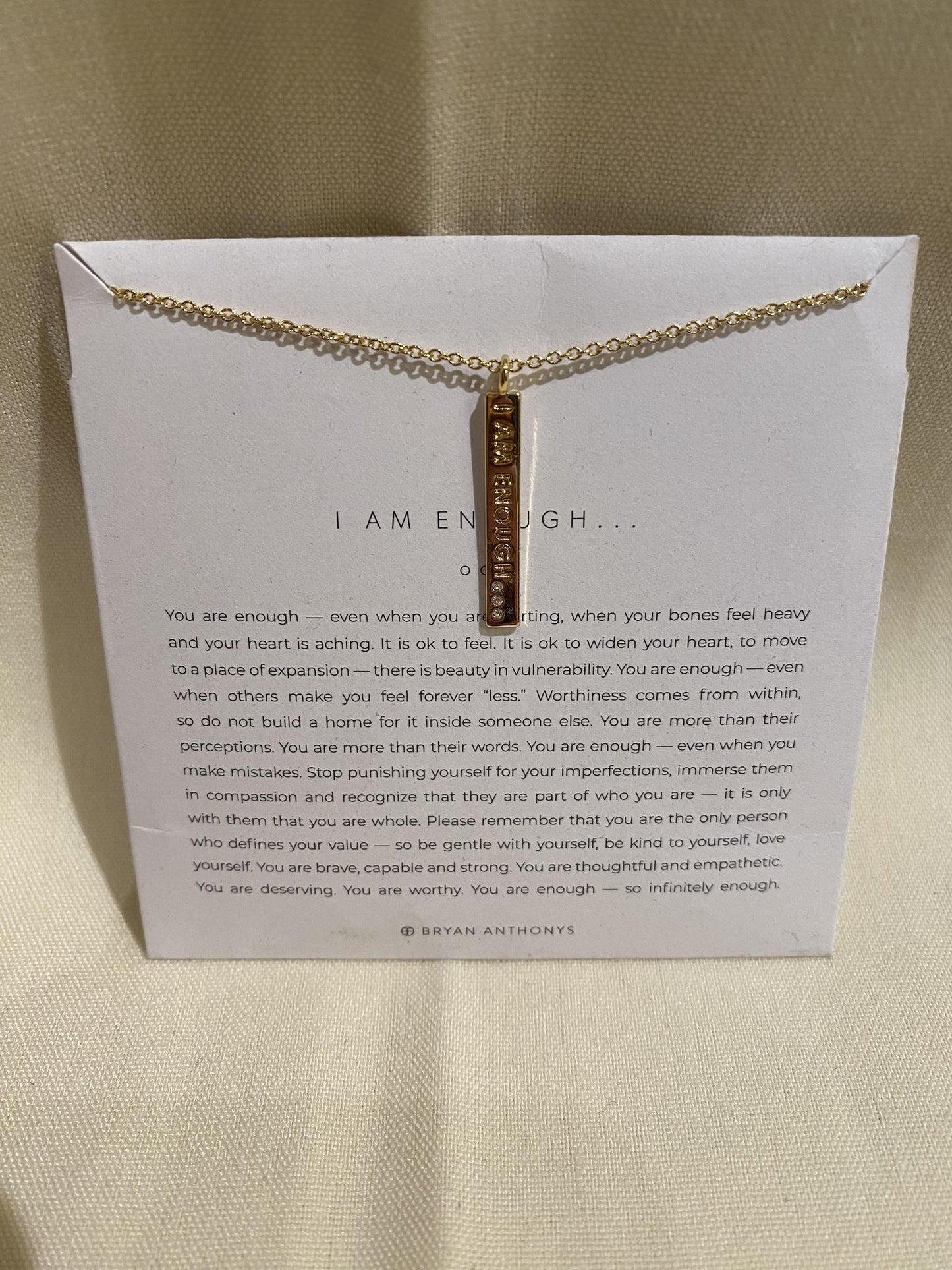 I Am Enough Necklace 14k Gold Jewelry