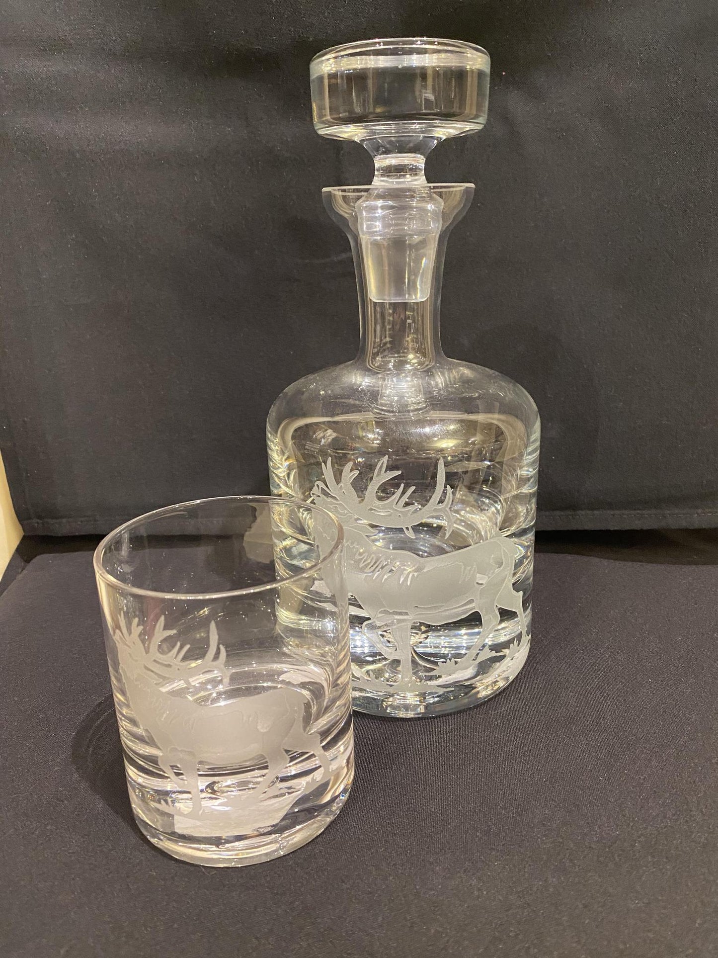 36 oz Crystal Decanter Elk