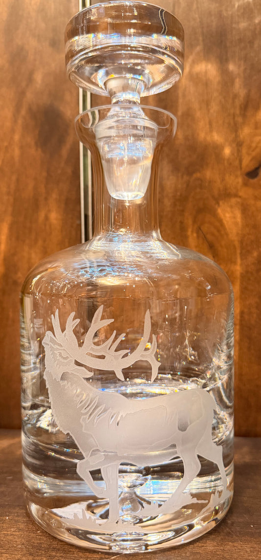 36 oz Crystal Decanter Elk